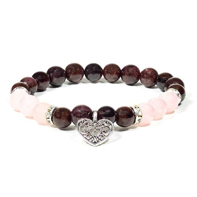 Hovedbilde Armbånd Granat & Rosenkvarts