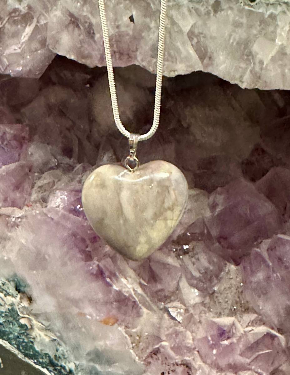 Jaspis Picasso Hjerte Anheng 25mm