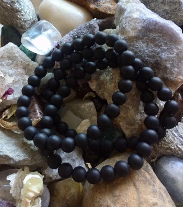 Hovedbilde Sort Onyx Armbånd Matt 8mm