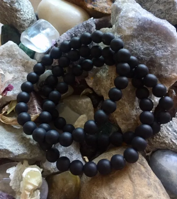 Hovedbilde Stort Sort Onyx Armbånd Matt ...