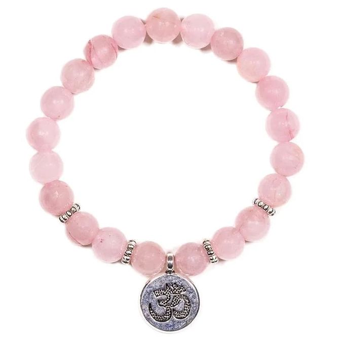 Hovedbilde Armbånd Rosenkvarts med Ohm