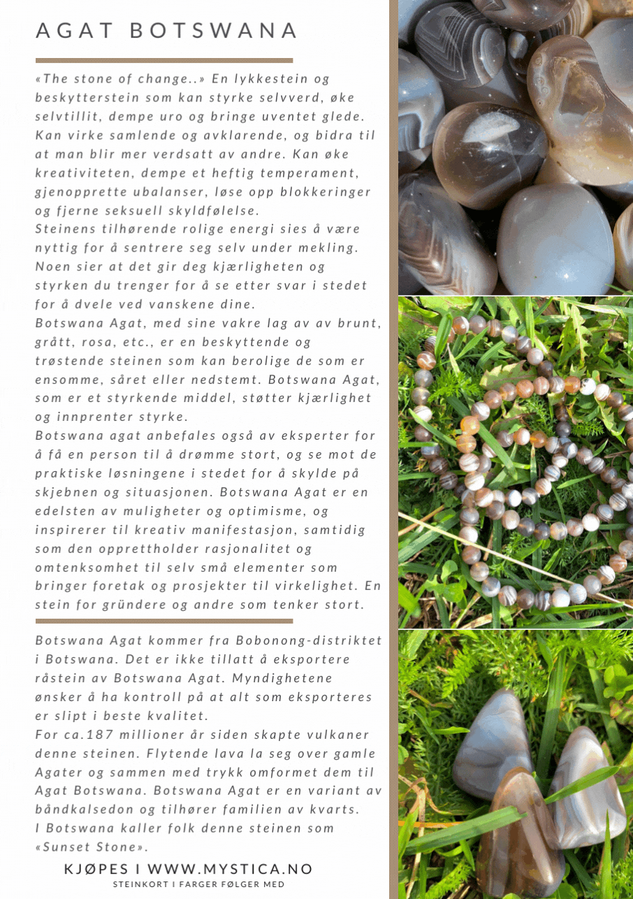 Armbånd 6mm Agat Botswana