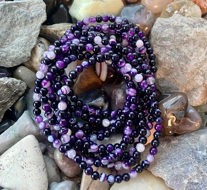 Hovedbilde Armbånd 4mm Agat Lilla