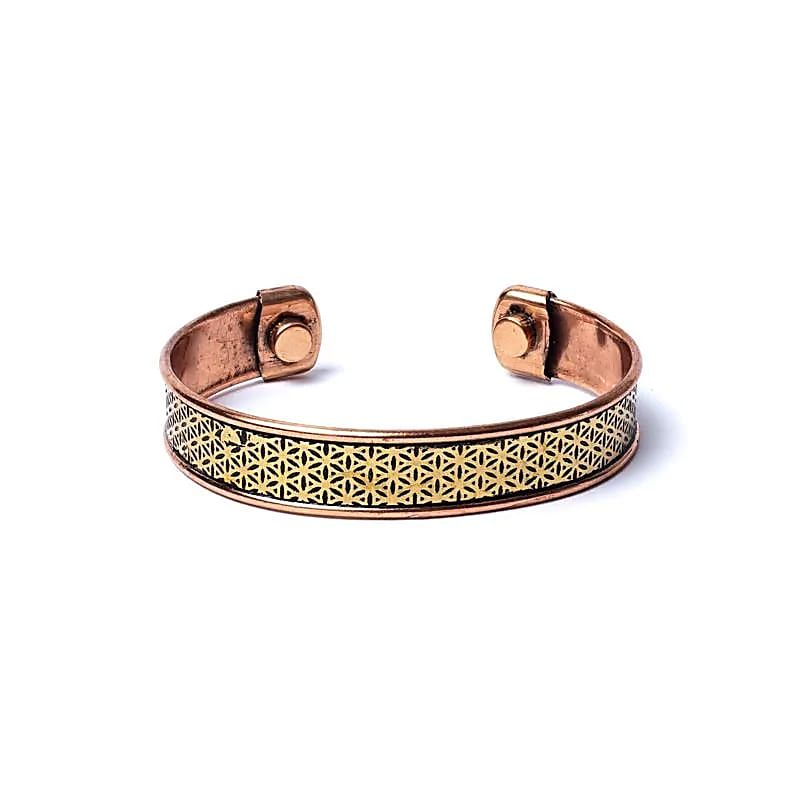 Magnetisk Kobber Armbånd Flower of Life