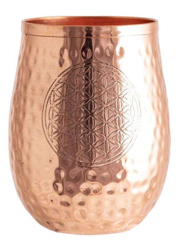 Kobber Kopp 450ml Flower of Life