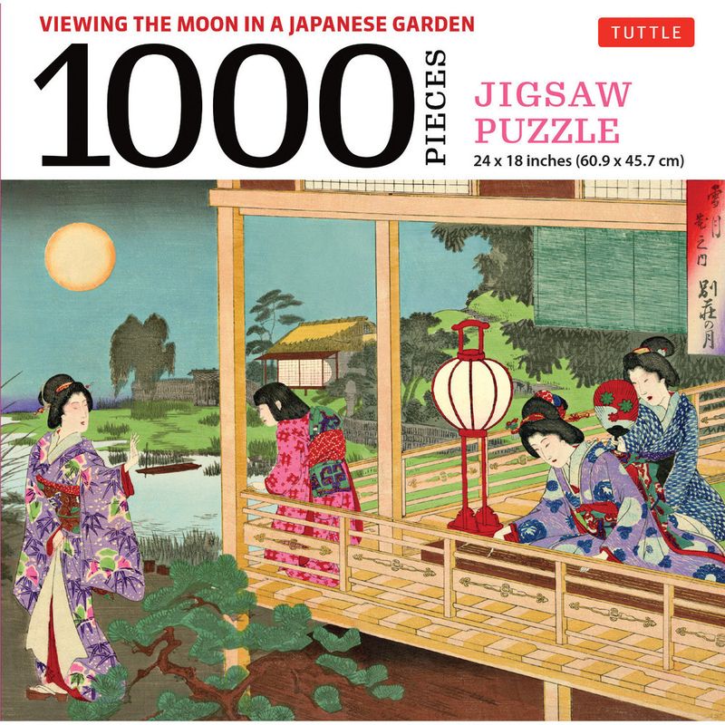 Puslespill Viewing the moon in a Japanese garden
