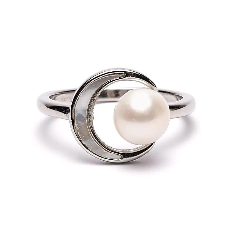 Ring Justerbar Perle & Måne