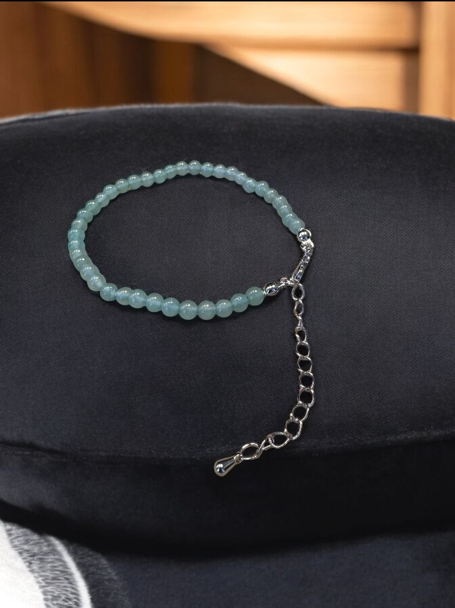 Fotkjede Aventurin Grønn 4mm Perler