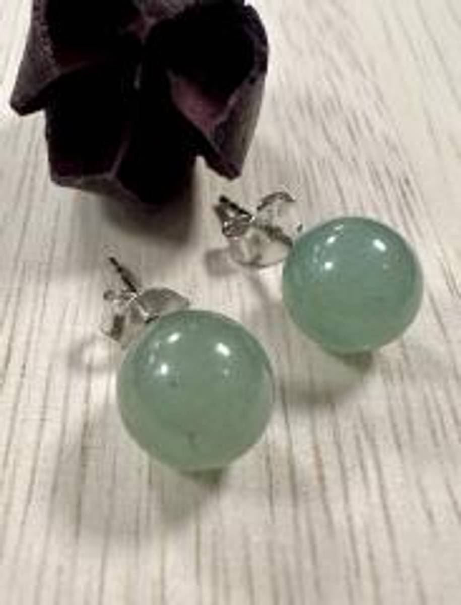 Aventurin Grønn Øredobber 925 Sterling Silver