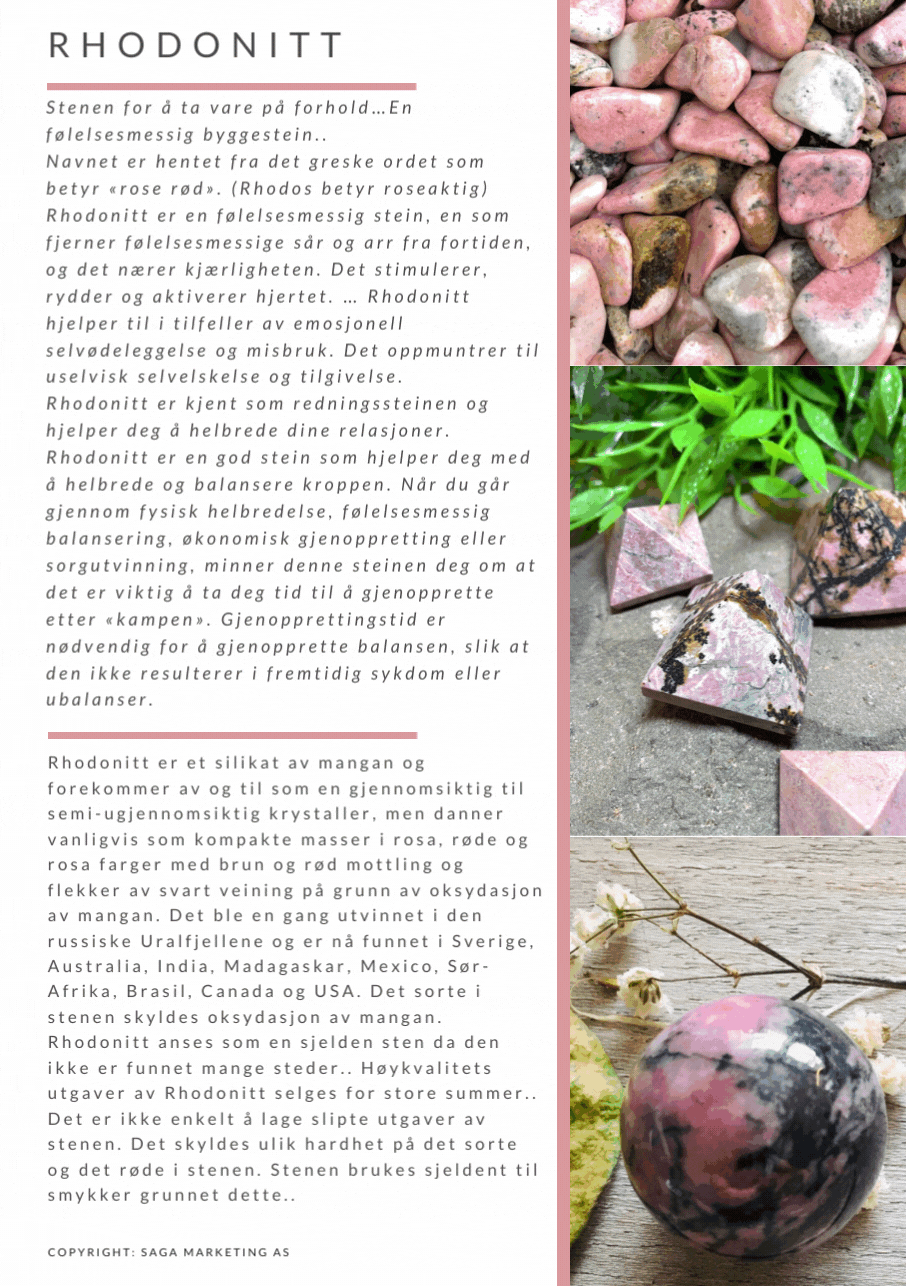 Rhodonitt Dobbel Pointed  Anheng