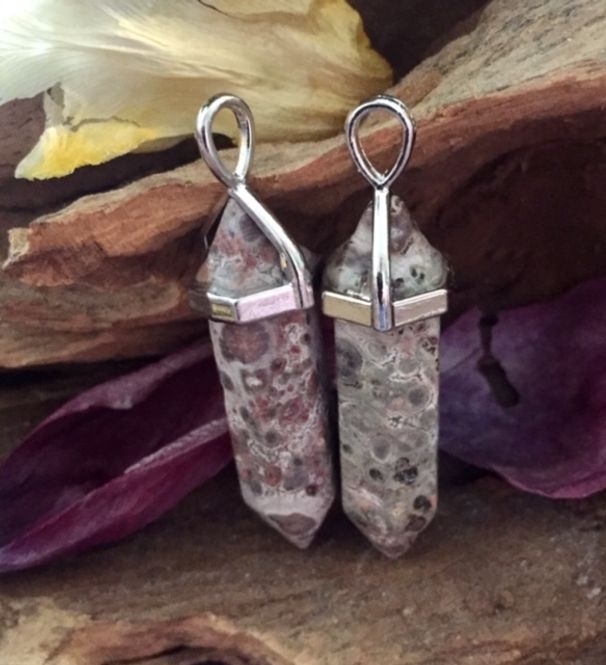 Hovedbilde Jaspis Leopard Dobbel Pointed ...
